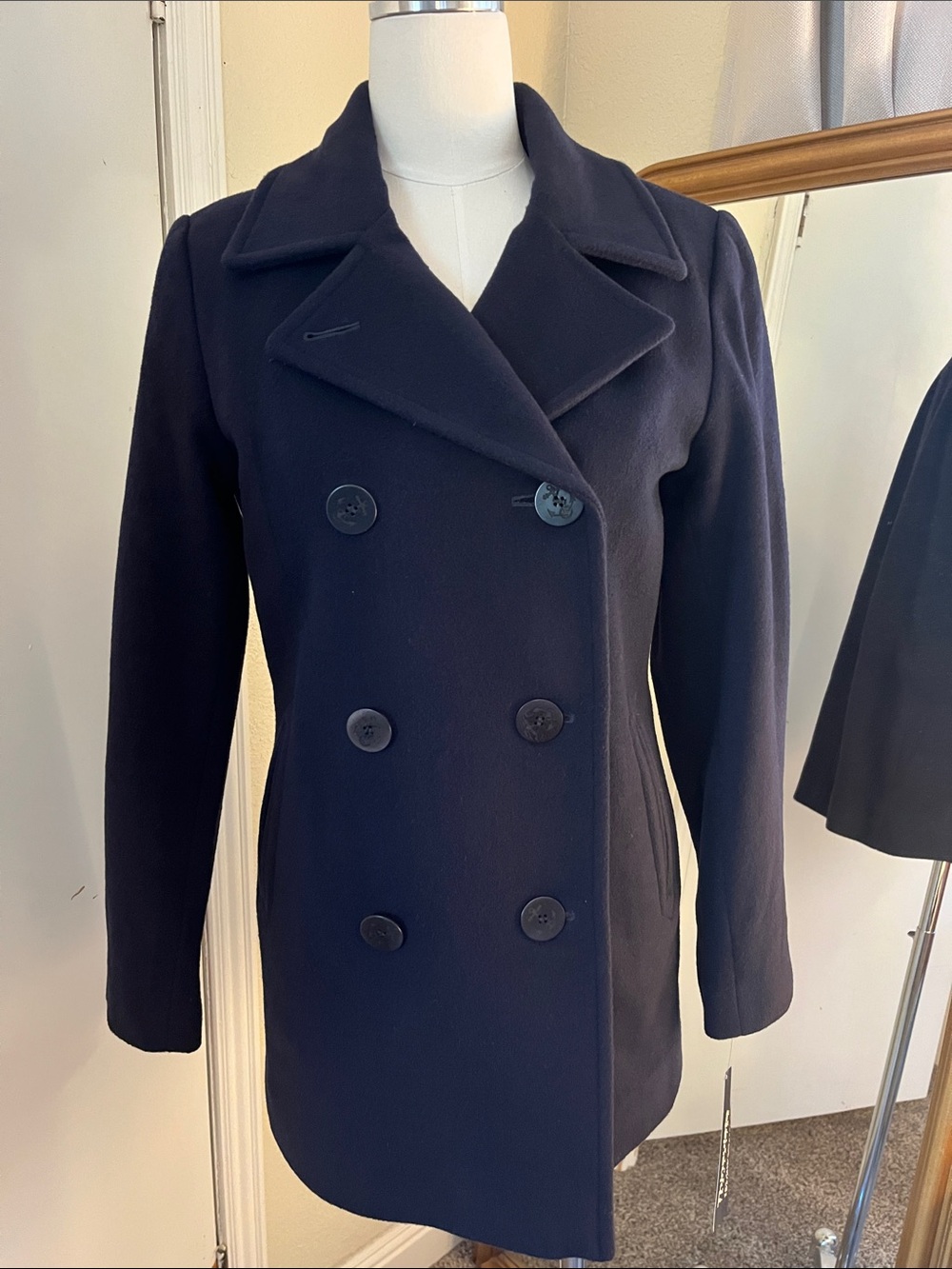 L.L. Bean Navy Double-Breasted Wool Peacoat
